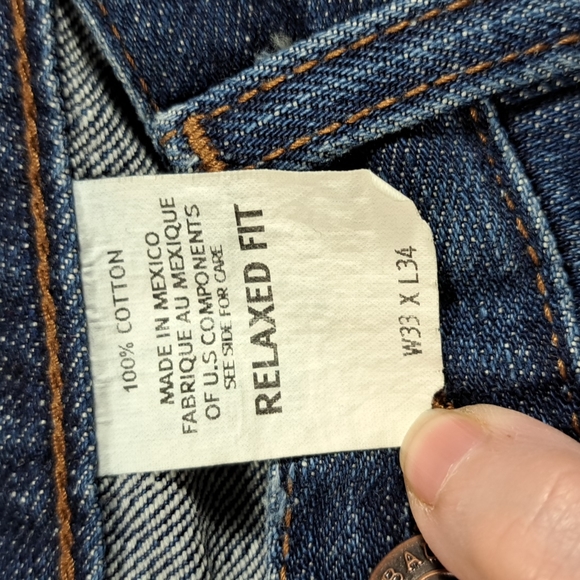 Eddie Bauer Indigo Dyed Relaxed Fit Blue Jean Denim NWT 33 x 34 - Picture 8 of 10